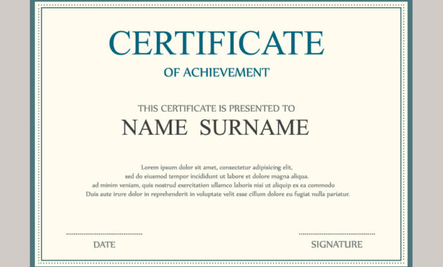 Certificate Of Achievement Template Design Free Vector File Within Quality Free Printable Certificate Of Achievement Template