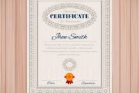 Certificate Of Achievement Template Free Vector In Certificate Of Accomplishment Template Free
