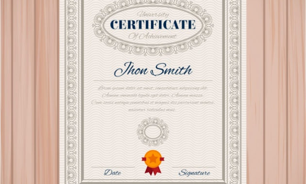 Certificate Of Achievement Template Free Vector In Certificate Of Accomplishment Template Free