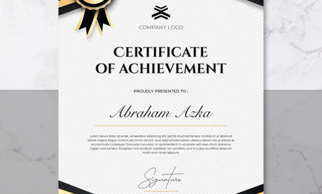 Certificate Of Achievement Template Psd File Premium Pertaining To Certificate Of Accomplishment Template Free