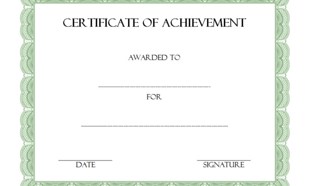 Certificate Of Achievement Template Word Free 10 Awards Inside Free Word Certificate Of Achievement Template