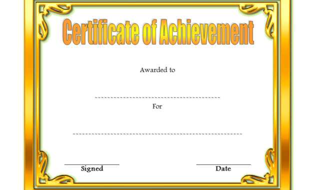 Certificate Of Achievement Template Word Free Certificate Inside Badminton Achievement Certificate Templates
