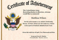 Certificate Of Achievement Wording Planner Template Free Intended For Army Certificate Of Completion Template
