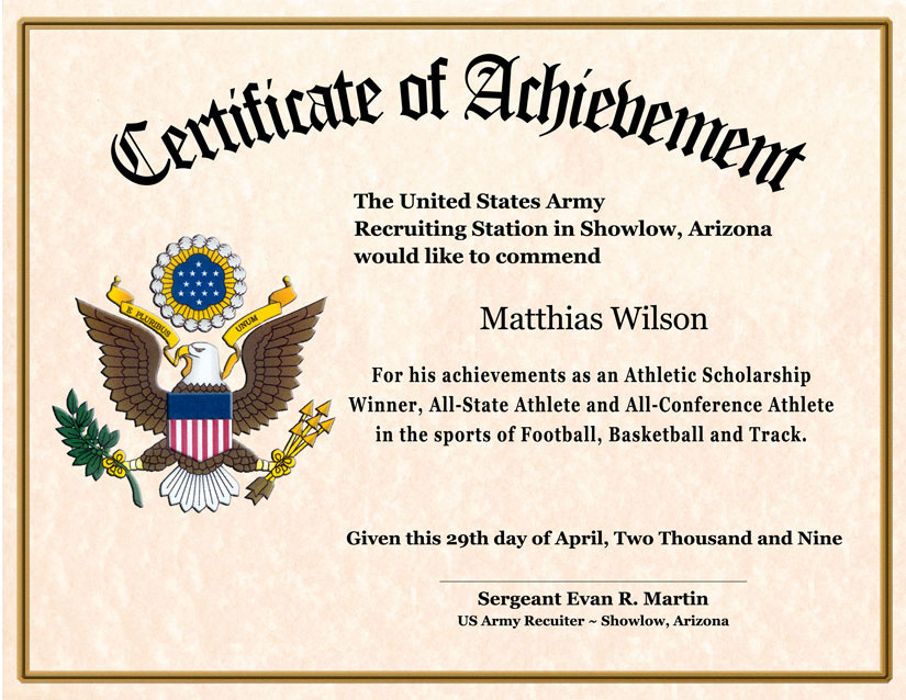 Certificate Of Achievement Wording Planner Template Free Intended For Army Certificate Of Completion Template
