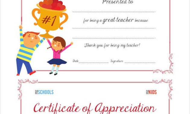 Certificate Of Appreciation 28 Free Pdf Ppt Documents With Regard To Best Teacher Certificate Templates Free