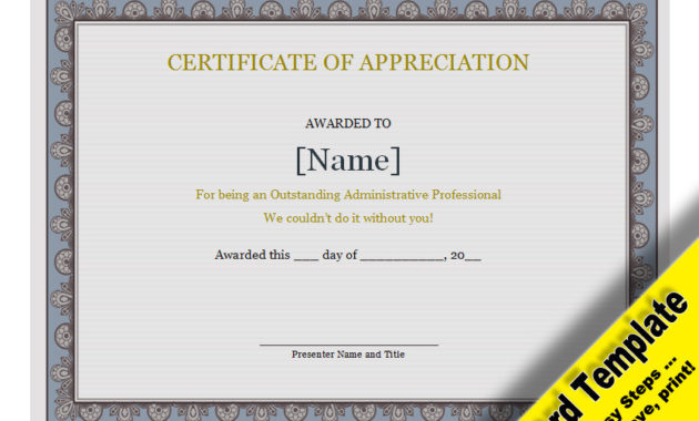 Certificate Of Appreciation Editable Word Template With Regard To Free Downloadable Certificate Of Recognition Templates
