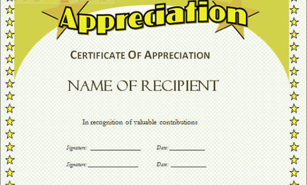 Certificate Of Appreciation Template Free Download Task Regarding Template For Certificate Of Appreciation In Microsoft Word