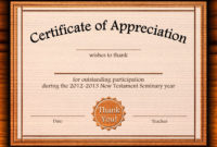 Certificate Of Appreciation Template Free Printable Inside Free Teacher Appreciation Certificate Free Printable
