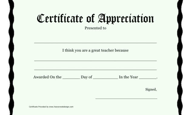 Certificate Of Appreciation Template Great Teacher Throughout Quality Teacher Appreciation Certificate Templates