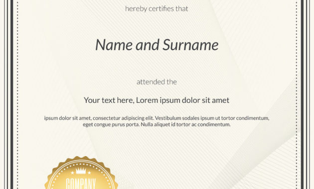 Certificate Of Appreciation Template Royalty Free Vector Within Thanks Certificate Template