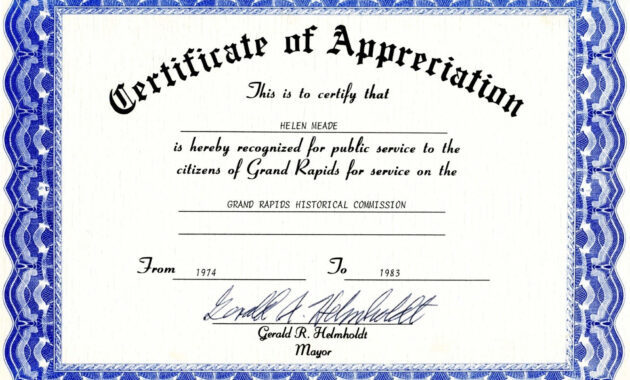 Certificate Of Appreciation Template The Certificate Has Regarding Certificate For Years Of Service Template
