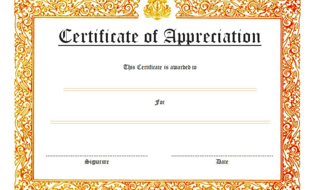 Certificate Of Appreciation Template Word 10 Best Ideas Inside Best Certificate Of Appreciation Template Doc