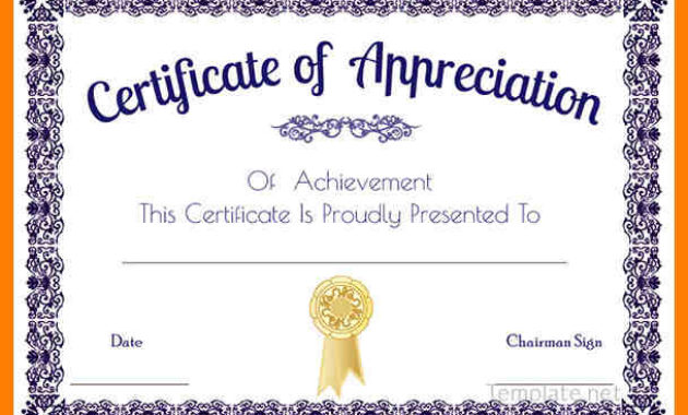 Certificate Of Appreciation Template Word Doc Planner Regarding Certificate Of Appreciation Template Word