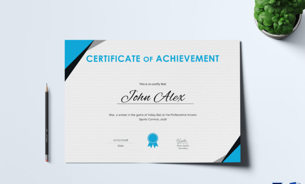 Certificate Of Athletic Achievement Design Template In Psd Pertaining To Awesome Athletic Certificate Template
