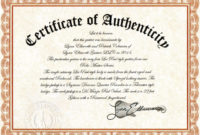 Certificate Of Authenticity Certificates Templates Free Regarding Certificate Of Authenticity Free Template