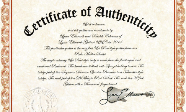 Certificate Of Authenticity Certificates Templates Free Throughout Authenticity Certificate Templates Free