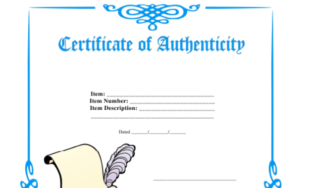 Certificate Of Authenticity Template Download Printable In Certificate Of Authenticity Templates