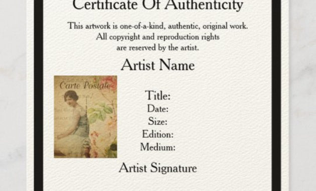 Certificate Of Authenticity Template For Artists Zazzle Intended For Authenticity Certificate Templates Free