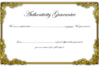 Certificate Of Authenticity Templates Free 10 Limited Regarding Free Free Art Certificate Templates