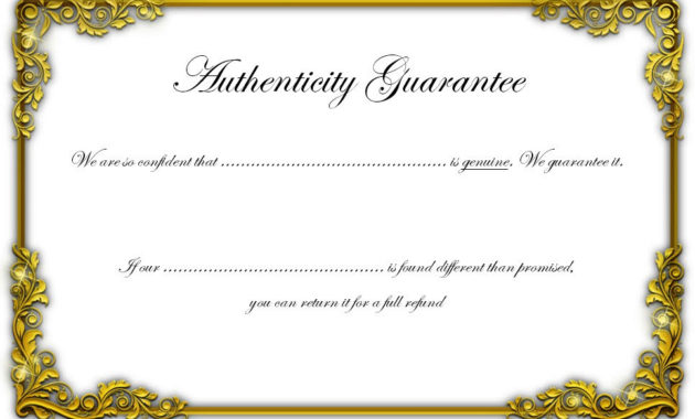 Certificate Of Authenticity Templates Free 10 Limited Regarding Free Free Art Certificate Templates
