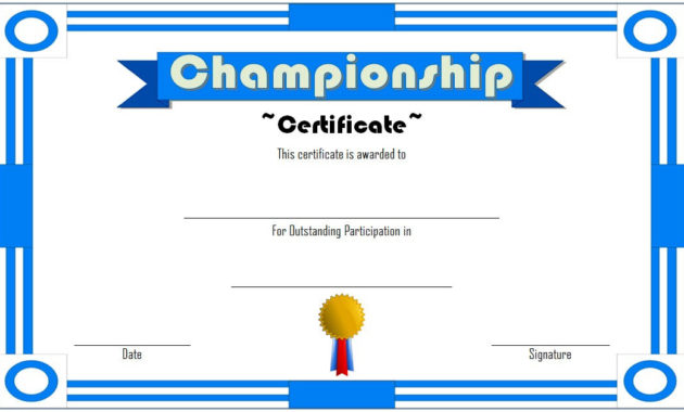 Certificate Of Championship 10 Great Template Awards With Regard To Table Tennis Certificate Template Free
