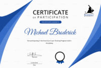 Certificate Of Coach Participation Design Template In Psd With Printable Certificate Of Participation In Workshop Template