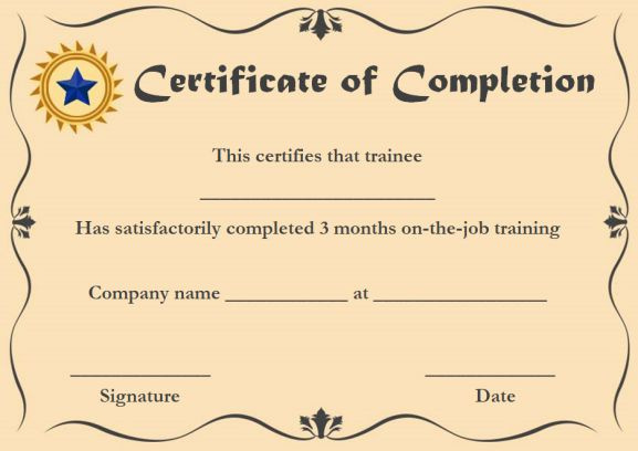 Certificate Of Completion 22 Templates In Word Format For Anger Management Certificate Template
