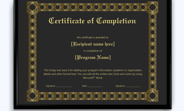 Certificate Of Completion 22 Word Layouts Pertaining To Free Certificate Templates For Word 2007