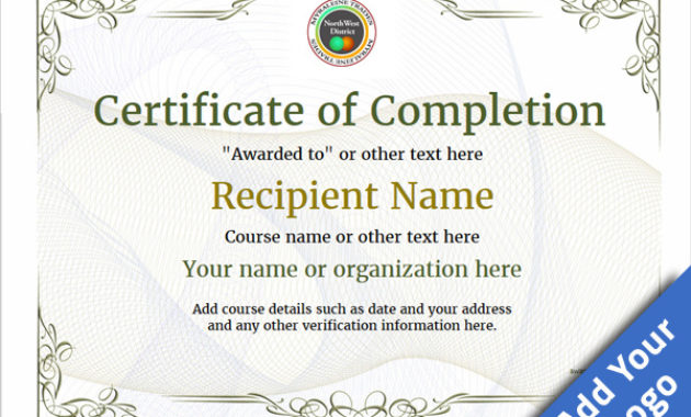 Certificate Of Completion Free Quality Printable Inside Free Certificate Of Completion Free Template Word