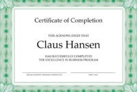 Certificate Of Completion Template 1 Pdf Format E Within Awesome Certificate Of Completion Templates Editable