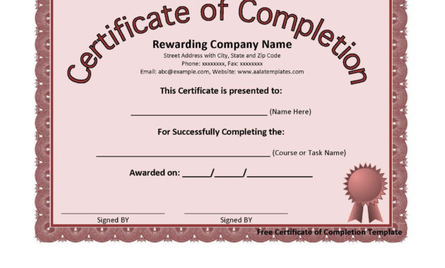 Certificate Of Completion Template 3 Pdf Format E In Certificate Of Completion Templates Editable