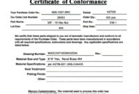 Certificate Of Conformance Template Business Mentor For Certificate Of Conformance Template Free