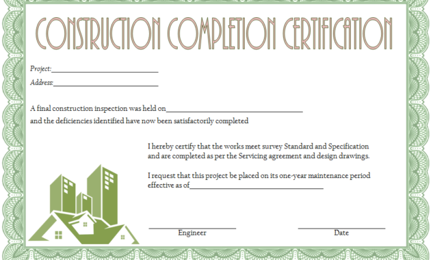 Certificate Of Construction Completion 10 Best Template In Best Lifeway Vbs Certificate Template