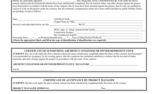 Certificate Of Contract Completion Template In Word And Inside Amazing Certificate Of Construction Completion