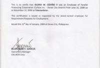 Certificate Of Employment 49461 Templates Front With Regard To Printable Sample Certificate Employment Template