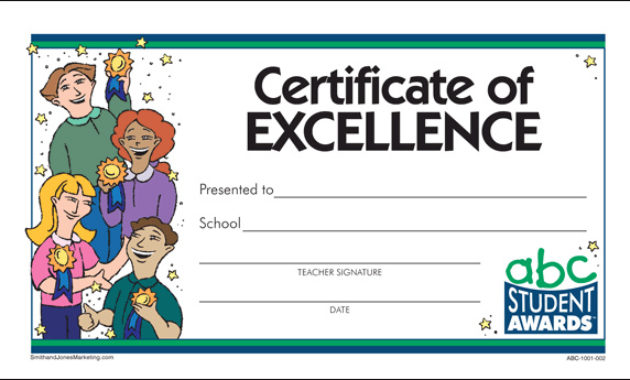 Certificate Of Excellence For Students Planner Template Free With Printable Certificate Of Academic Excellence Award