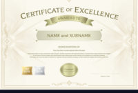 Certificate Of Excellence Template With Award Vector Image Regarding Best Certificate Of Excellence Template Free Download