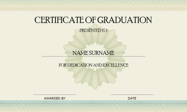 Certificate Of Graduation Mydraw Pertaining To Outstanding Volunteer Certificate Template