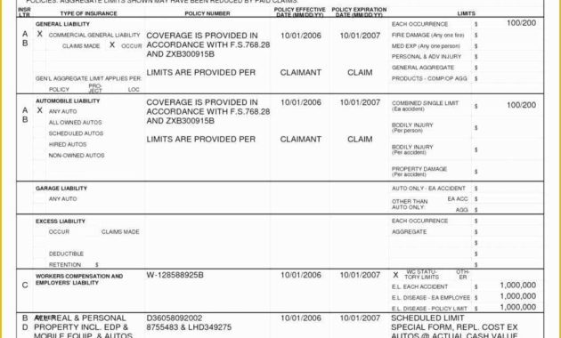 Certificate Of Insurance Template Free Of Certificate With Amazing Certificate Of Liability Insurance Template
