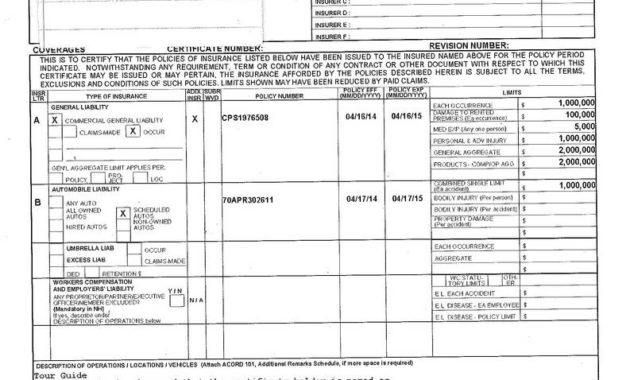 Certificate Of Liability Insurance Form California What Is Inside Acord Insurance Certificate Template