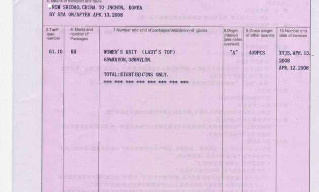 Certificate Of Origin Form B Carlynstudio In Printable Certificate Of Origin For A Vehicle Template