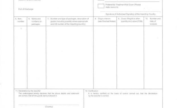 Certificate Of Origin Form Usa To Colombia Template In Free Certificate Of Origin Form Template