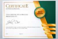 Certificate Of Participation Award Diploma Premium Vector With Regard To Certificate Of Participation Template Ppt