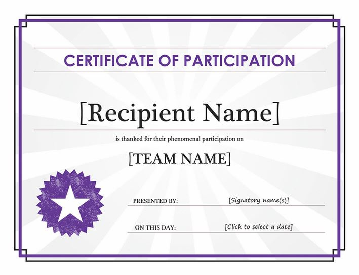 Certificate Of Participation Certificate Of In Free Templates For Certificates Of Participation