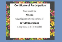 Certificate Of Participation Templates 7 Ms Word Pdf In Best Certificate Of Participation Template Pdf