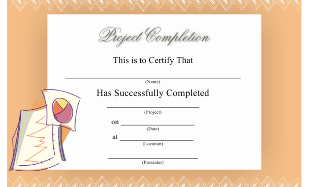 Certificate Of Project Completion Template Download For Certificate Template For Project Completion
