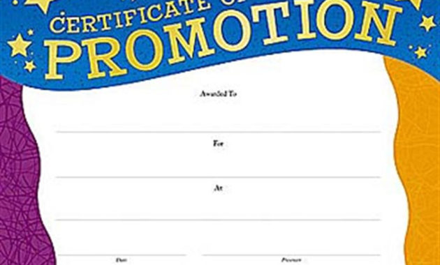 Certificate Of Promotion Gold Foilstamped Certificates Intended For Promotion Certificate Template