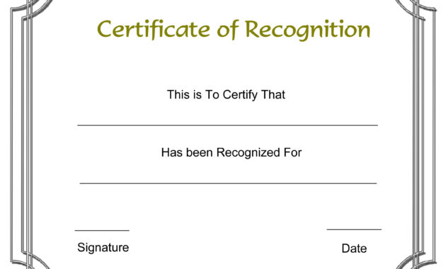Certificate Of Recognition Template 1 Pdf Format E Regarding Formal Certificate Of Appreciation Template