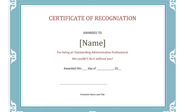 Certificate Of Recognition Template 2 Pdf Format E Intended For Formal Certificate Of Appreciation Template