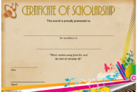 Certificate Of Scholarship Free Printable 14 New Ideas In Awesome Certificate Of Merit Templates Editable